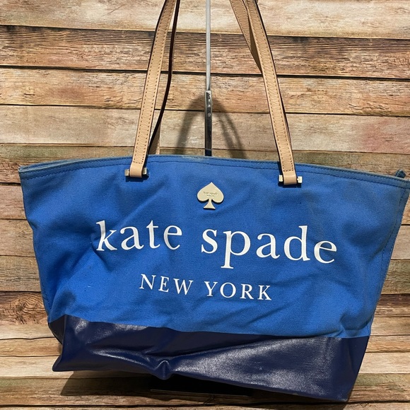 kate spade Handbags - Kate Spade Blue Canvas Tote Bag